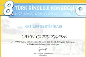 8. Türk Rinoloji Kongresi — Antalya, 24–27 Mayıs 2012